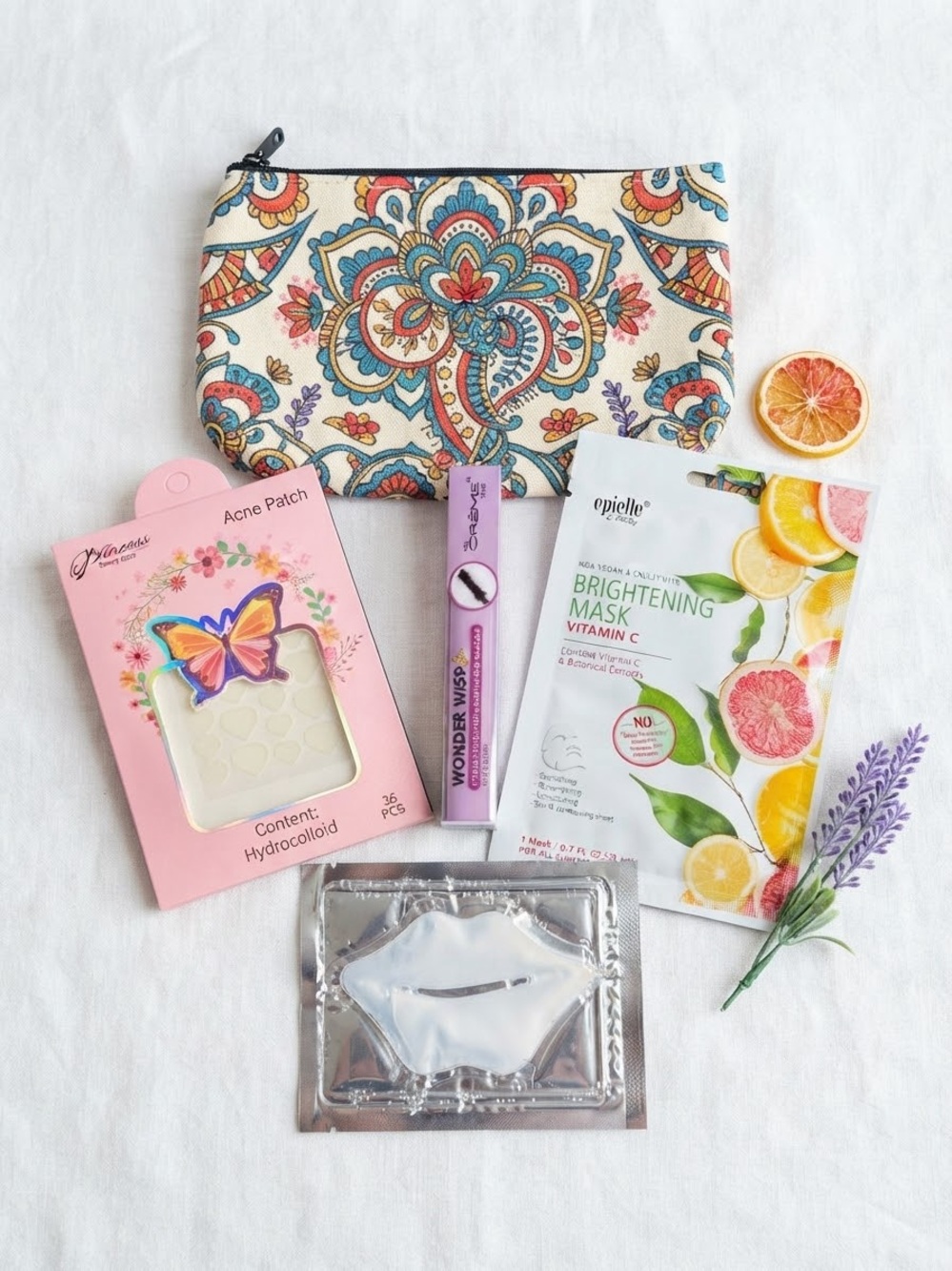 ✨ Self-Care & Beauty Bundle – Makeup Bag, Face Masks, Acne Patches & Mascara! ✨